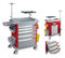 Color Movible Hospital Trolley de emergencia Muebles de hospital 4 Silent Medical Rasters for Hospital ABS Plastic 5 Cajones ISO