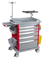 Color Movible Hospital Trolley de emergencia Muebles de hospital 4 Silent Medical Rasters for Hospital ABS Plastic 5 Cajones ISO