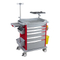 Color Movible Hospital Trolley de emergencia Muebles de hospital 4 Silent Medical Rasters for Hospital ABS Plastic 5 Cajones ISO